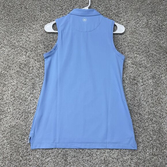 Peter Millar Womens Sleeveless Banded Polo Shirt Womens Small Blue New With Tags - Picture 10 of 13